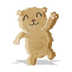 cartoon waving teddy bear N8
