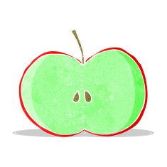 cartoon sliced apple N3