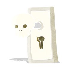 cartoon spooky door knob