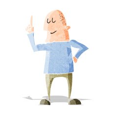Cartoon Man Pointing Finger N2