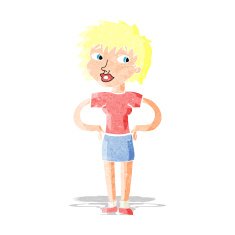 cartoon woman with hands on hips N5
