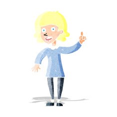 cartoon woman with idea N6