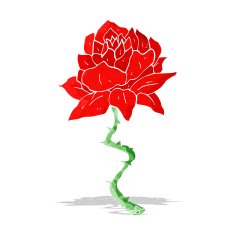 cartoon tattoo rose