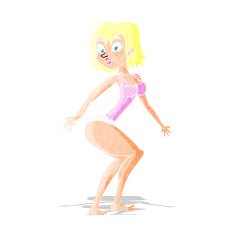 cartoon woman in lingerie N4