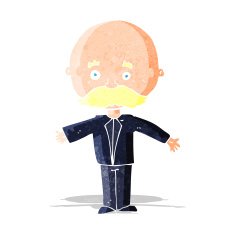 Cartoon Man With Mustache N19