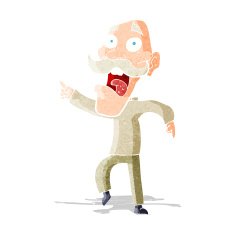 cartoon frightened old man N3