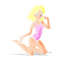 cartoon woman in lingerie N5