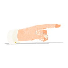 cartoon pointing hand N16