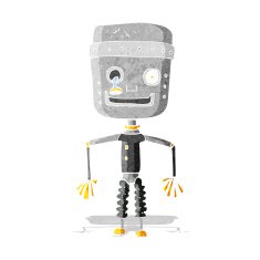 cartoon old robot N6
