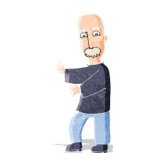 cartoon angry old man N11