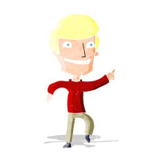 cartoon happy man pointing N6