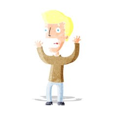 cartoon frightened man N18