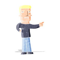 Cartoon Man Pointing N25
