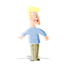 cartoon terrified man N47