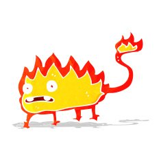 cartoon little fire demon
