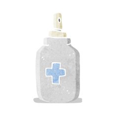 cartoon antiseptic spray