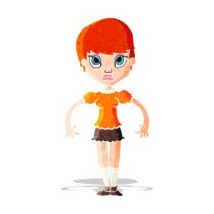 cartoon woman looking annoyed
