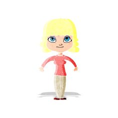 cartoon woman shrugging shoulders N16