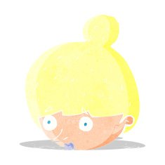 cartoon surprised woman's face N2