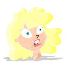cartoon shocked female face
