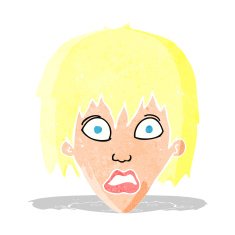 cartoon frightened woman N3