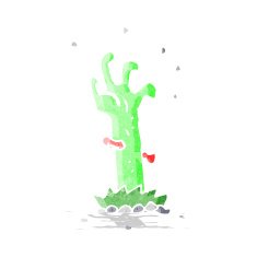 Cartoon Zombie Rising From Grave N7