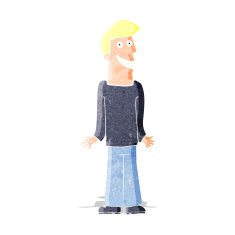 Cartoon Man Shrugging Shoulders N26