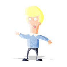 cartoon man sticking out tongue