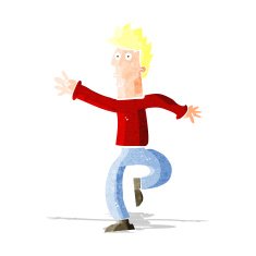 cartoon urgent man
