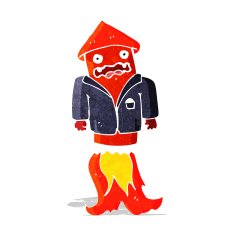 cartoon firework in business suit