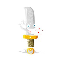 crazy knife cartoon character