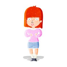 cartoon shocked woman N14