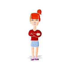 cartoon annoyed woman N12
