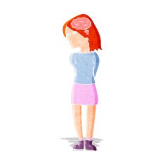 cartoon brainy woman