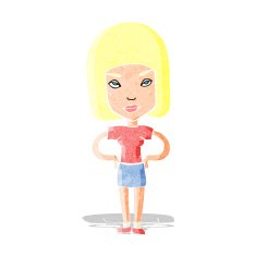 cartoon annoyed woman N13