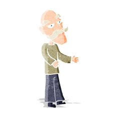 cartoon old man with mustache N2