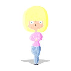 cartoon shy woman N2