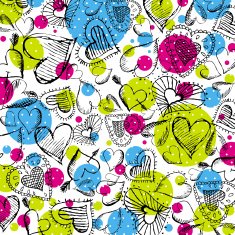 background with scribble hearts