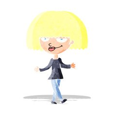 cartoon smug looking woman