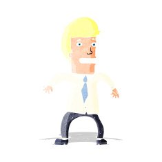 cartoon nervous businessman