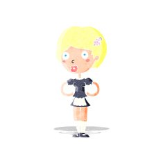 cartoon woman in french maid outfit