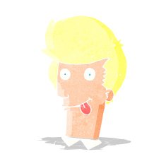 cartoon man with tongue hanging out
