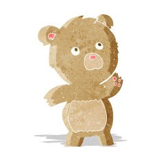 cartoon curious teddy bear