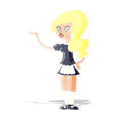 Cartoon Waitress N7