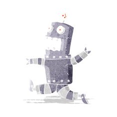 cartoon terrified robot