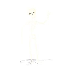 cartoon waving skeleton