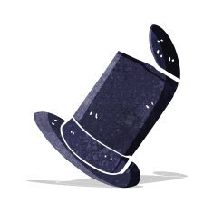 cartoon old top hat N7