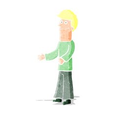 Cartoon Man Shrugging Shoulders N27