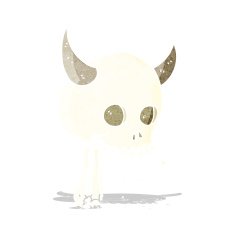cartoon spooky skull N21