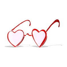 cartoon heart glasses